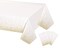 Gexolenu 4 Pack White & Gold Dot Plastic Tablecloth for Rectangle Tables(54" x 108"), Disposable Table Cloth for Birthday, Wedding, Baptism Decorations, Engagement Party Decorations
